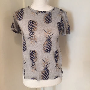 Anthropologie Gray Pineapple T-Shirt
